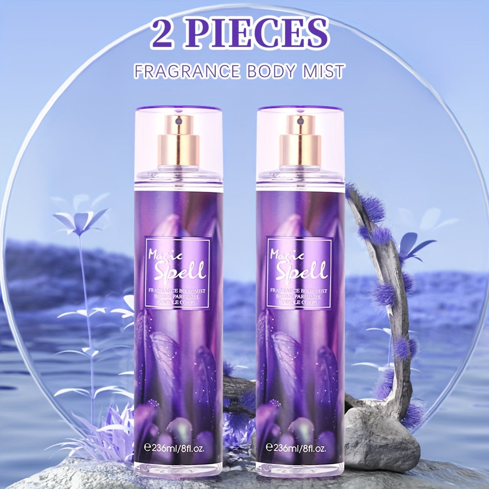 2pcs Women's Body & Hair Fragrance Mist - 8fl.oz, Long-Lasting Perfume with Fruity & Floral Scents, Ideal for Dates, Daily Wear & Gifts