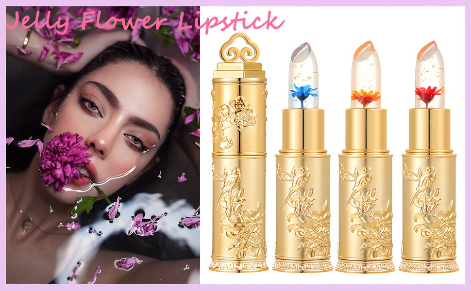 3 Pack Holiday Gift Set - Color Changing Lip Gloss & Lipstick Combo With Magic Temperature Effect | Crystal Jelly Balm For Hydrating Makeup, Perfect Christmas/Valentine'S Present (Pink)
