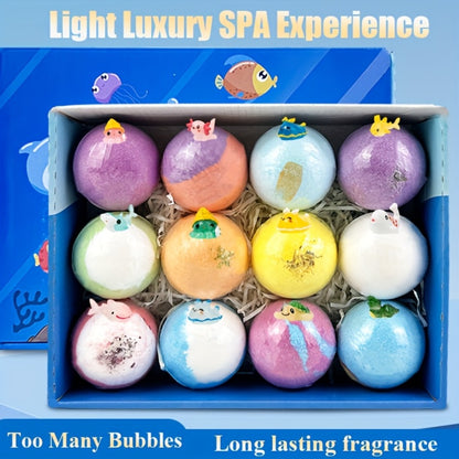 Bath Bombs with Surprise Inside - Ocean Bath Ball Set Rich Foam Essential Oil Fizzy Bath Balls Gift for Women, Wife, Girlfriend, Birthday Anniversary Valentine's Day Holiday Gift for Adults
