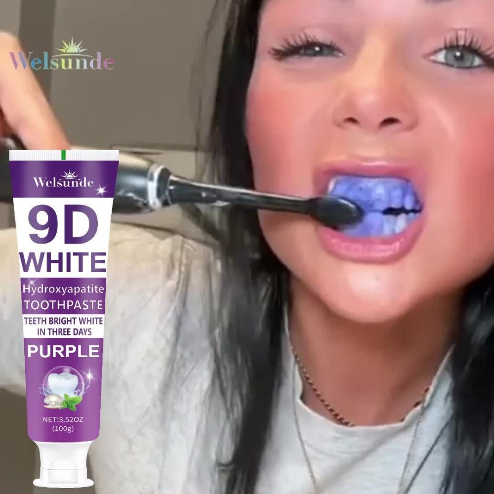 2pcs 9D Purple Hydroxyapatite Toothpaste for Deep Cleaning And Brighter Smile, European Formula with Minty Fresh Breath, Gentle on Gums, Travel-Size, Ideal Oral Hygiene Gift for Women And Men, Suitable for Everyday, Gum Care, Compact Packaging
