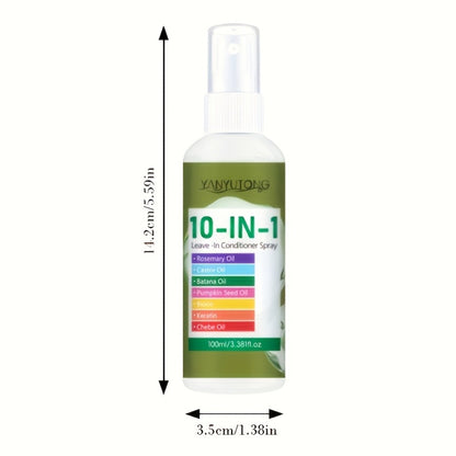 10-in-1 Hair Treatment Spray — Argan Oil Batana Rosemary Anti-Breakage Split End Repair, Softens & Adds Shine for Dry Hair, Fragrant 100ml