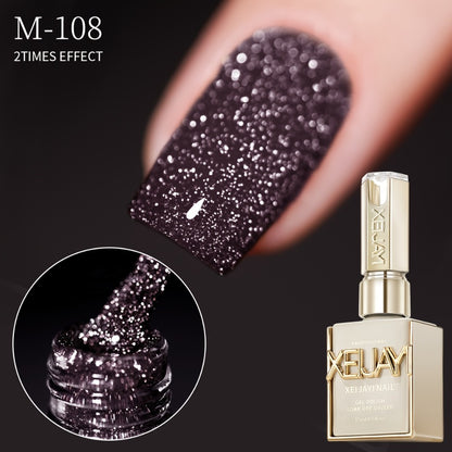 Glitter Gel Nail Polish Set 5 Colors - Broken Stone Sparkling Semi Permanent Soak Off UV LED Nail Gel 0.51oz Each - Long Lasting Glittery Nail Art Polish for Salon & DIY Home Use