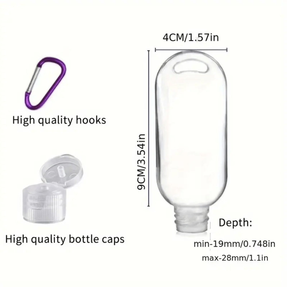 50pcs 1.7oz Leakproof Travel Bottles with Keychain - Portable, Refillable Squeeze Containers for Lotion, Soap & Toiletries, Clear Plastic