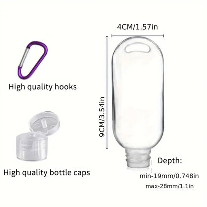 Travel Bottles with Keychain Leakproof Refillable Squeeze Containers Clear Plastic TSA Approved Portable Travel Size Bottles for Toiletries Lotion Shampoo Soap 1.7oz 50ML