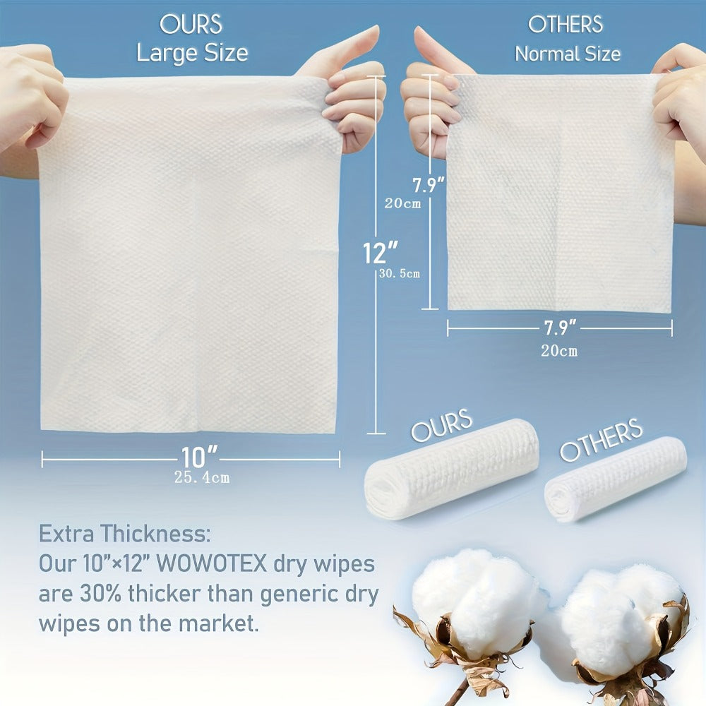 100% Cotton Disposable Face Towel Face Towel For Drying Face 50 Count/Box Extra Thick Soft One Time Use Face Towels 10"×12" Large Clean Towels For Sensitive Skin, Baby Care
