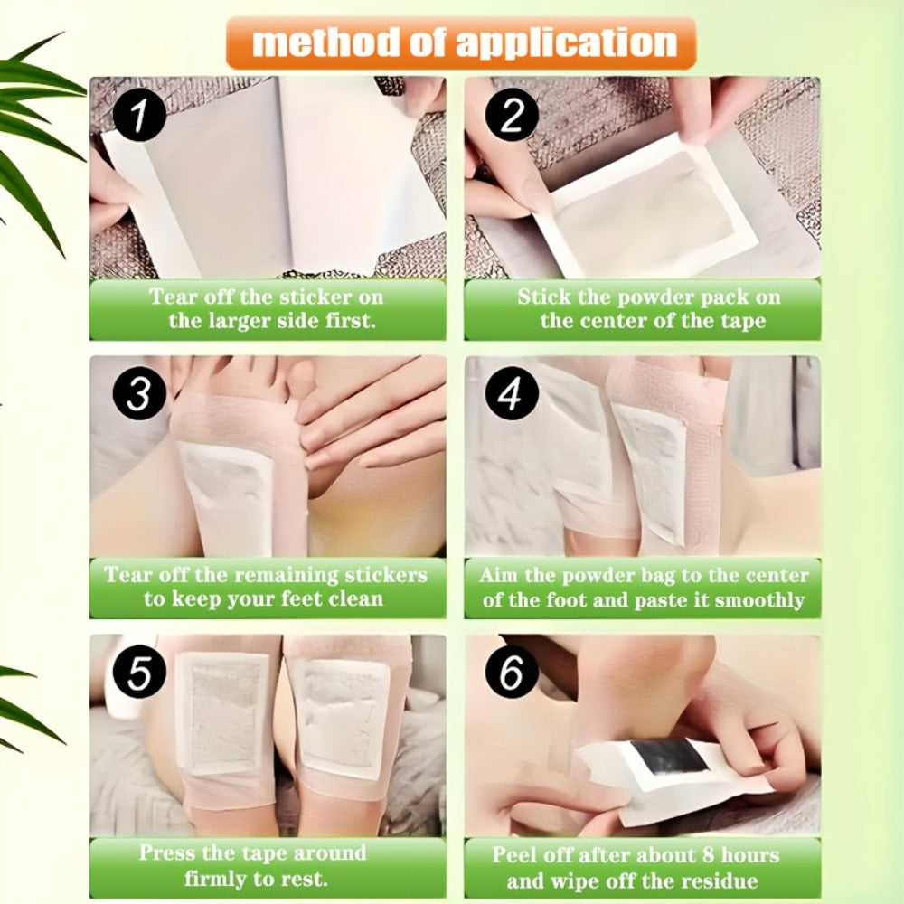 Foot Detox Pads 30PCS Bamboo Vinegar Ginger Powder Natural Moisturizing Deep Cleansing Foot Pads - Plant Ingredient Foot Massage Patches for Home Office