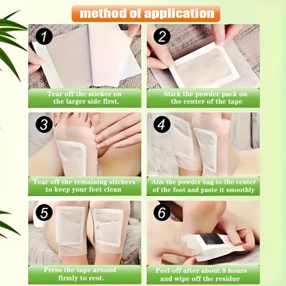 Foot Detox Pads 30PCS Bamboo Vinegar Ginger Powder Natural Moisturizing Deep Cleansing Foot Pads - Plant Ingredient Foot Massage Patches for Home Office