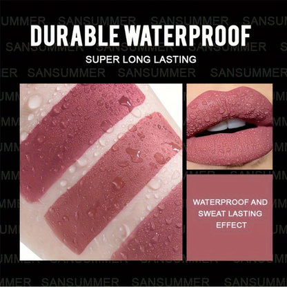 Crayon Lipstick Gift Box Set 6 Shades Matte Velvet Waterproof Long Lasting Easy Apply Popular Colors Luxury Lip Makeup Gift for Women Travel