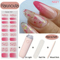 Harunouta 20strips Semi Cured Gel Nail Strips Set with Hand Held Nail Lamp Kit Gel Nail Stickers Glitter Flower Gel Nail Wraps Gel Polish Stickers Nail Art Manicure for DIY Nails Home Use Nails