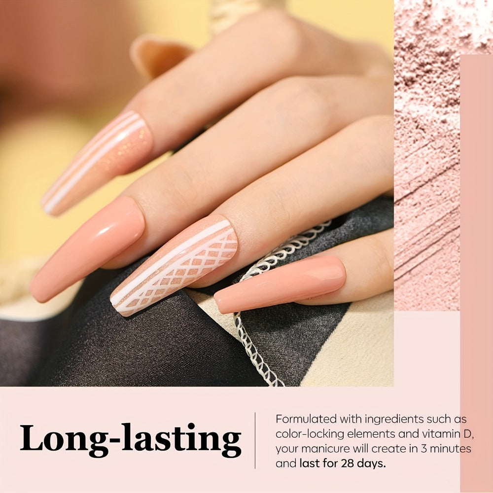 NOCIS Acrylic Nail Powder Kit - Pinkish Nude Brown Tones, 3D Art And French Manicure Extensions, All-Season Carving, No-Lamp Needed for Professional Salon-Quality Results, Acrylic Nail Powder Kit