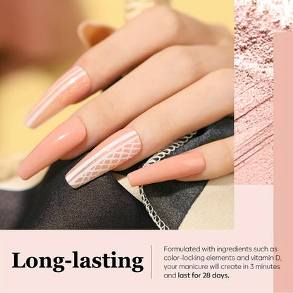 Acrylic Nail Powder Kit 4 Colors Pink Nude Brown Tones - 3D Nail Art French Manicure Extensions All-Season Carving No Lamp Salon Quality Set