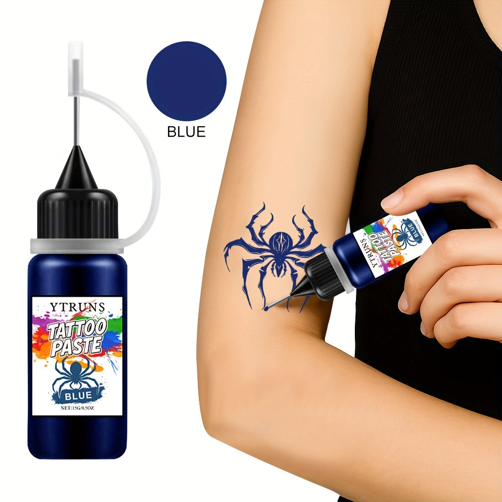 YTRUNS Temporary Tattoo Ink - Fast-Drying Waterproof Tattoo Paint Featuring 7 Bright Colors (Red, Purple, Blue, Green, Orange, Pink) - Gentle Body Art for Celebrations, Festivals