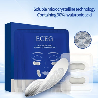 Microneedle Dissolving Eye Patches Hyaluronic Acid Under Eye Nasolabial Fold Anti-Wrinkle Overnight Hydrating Skin Care Treatment 6 Pairs 3 Boxes