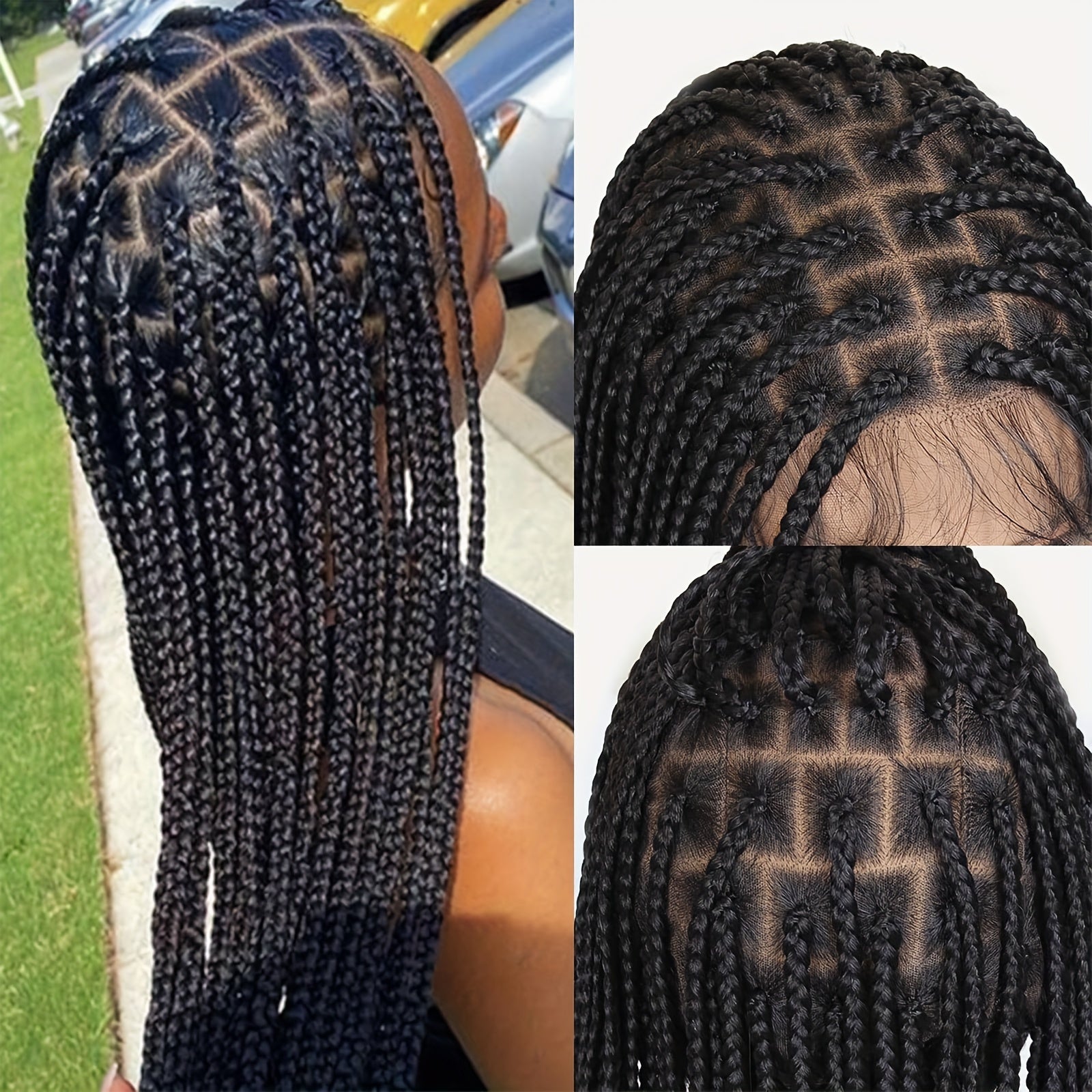 Full Lace Hand-Crafted Lace Front Wig Majestic Extra-Long Tail Curly Braids Lace Frontal Braided Wigs Curly Braids Wig with for Women