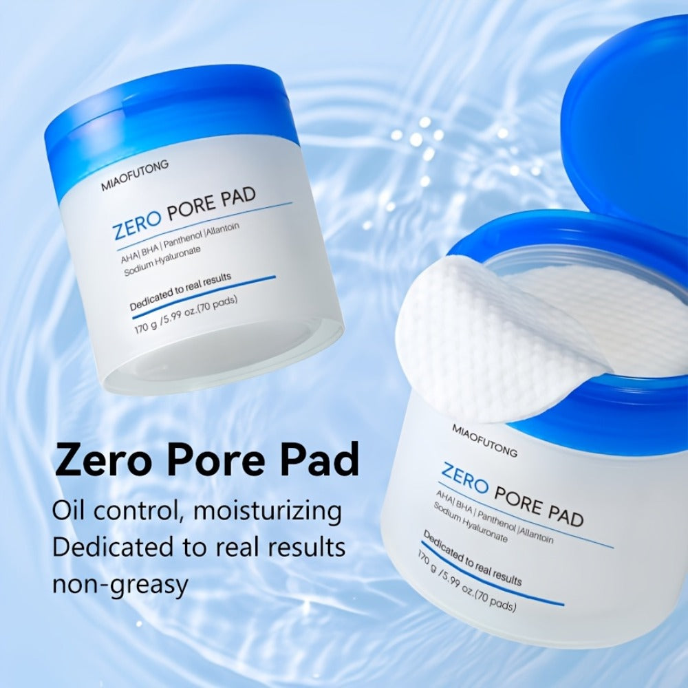 Deep Cleansing Exfoliating Essence, Zero Pore Patch -70PADS, Double Texture, Daily Physical Exfoliation || Moisturizing Wipes with Hyaluronic Acid Scrub Pad, Rose Water+camellia Moisturizing, Moisturizing Cleansing Pad Suitable for All Skin Types