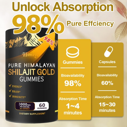 Shilajit Supplement 3000mg with Ginger Ginseng Ashwagandha | Multi-Mineral Phytonutrient Complex for Energy Stamina & Vitality | Powerful Adaptogen Blend for Men & Women