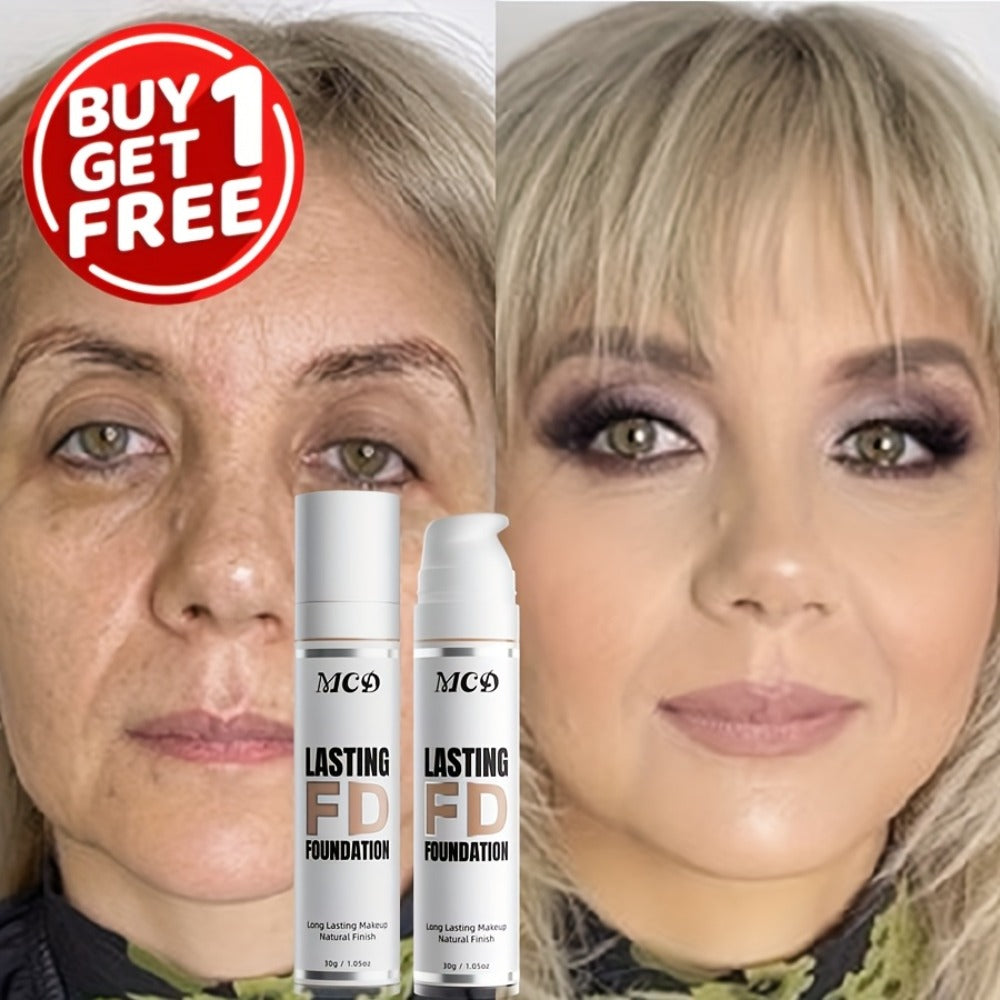 Liquid Foundation 2pcs Full Coverage Concealer Makeup Long Lasting Natural Finish - Suitable for All Skin Types Women Face Foundation Set