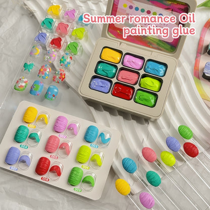 UV Gel Nail Polish Set 9 Colors | Dopamine Summer High-Saturation Gradient Nail Gel | Semi Permanent Soak Off Nail Art Kit for Salon & DIY Manicure | Gift for Women