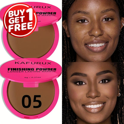 Pressed Powder Foundation 2PCS Set – Lightweight, Waterproof & Sweatproof Concealer Makeup, Non-Sticky Non-Drying Formula, Long-Lasting Coverage for All Skin Types, 5 Shades