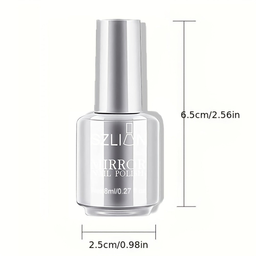 3 Colros Mirror Nail Polish Set, Metallic Nail Polish, Mirror Reflective Acrylic Nail Polish For Party Nail Art Salon Manicure Kit, New Year & Valentine'S Day Gift For Women