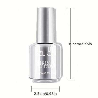 Mirror Nail Polish Set – 3 Colors Metallic Chrome Reflective Finish | Acrylic Nail Art Polish for Salon & Home Manicure | Party, Holiday & Valentine's Day Gift for Women
