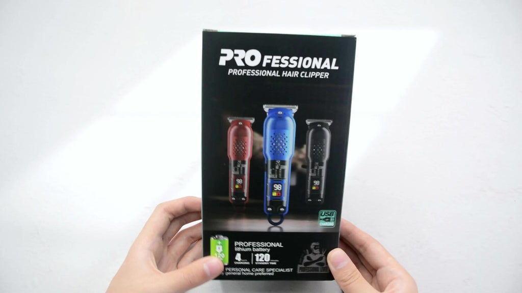 Men'S Hair Clippers | Retro Transparent Body Electric Hair Trimmer for Pompadour Styles, Professional Beard Trimmer with LCD Display, High-Power Hair Grooming Machine, USB Charging, ABS Plastic, Battery, Father'S Day Gift