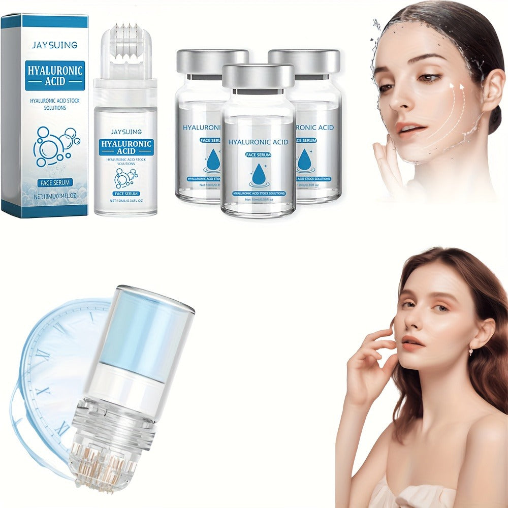 Hydra Roller Microneedle Stamp for Face with 3pcs Serum, Microneedle 0.25Mm, Micro Needle Stamp Facial Serum for All Skin Types