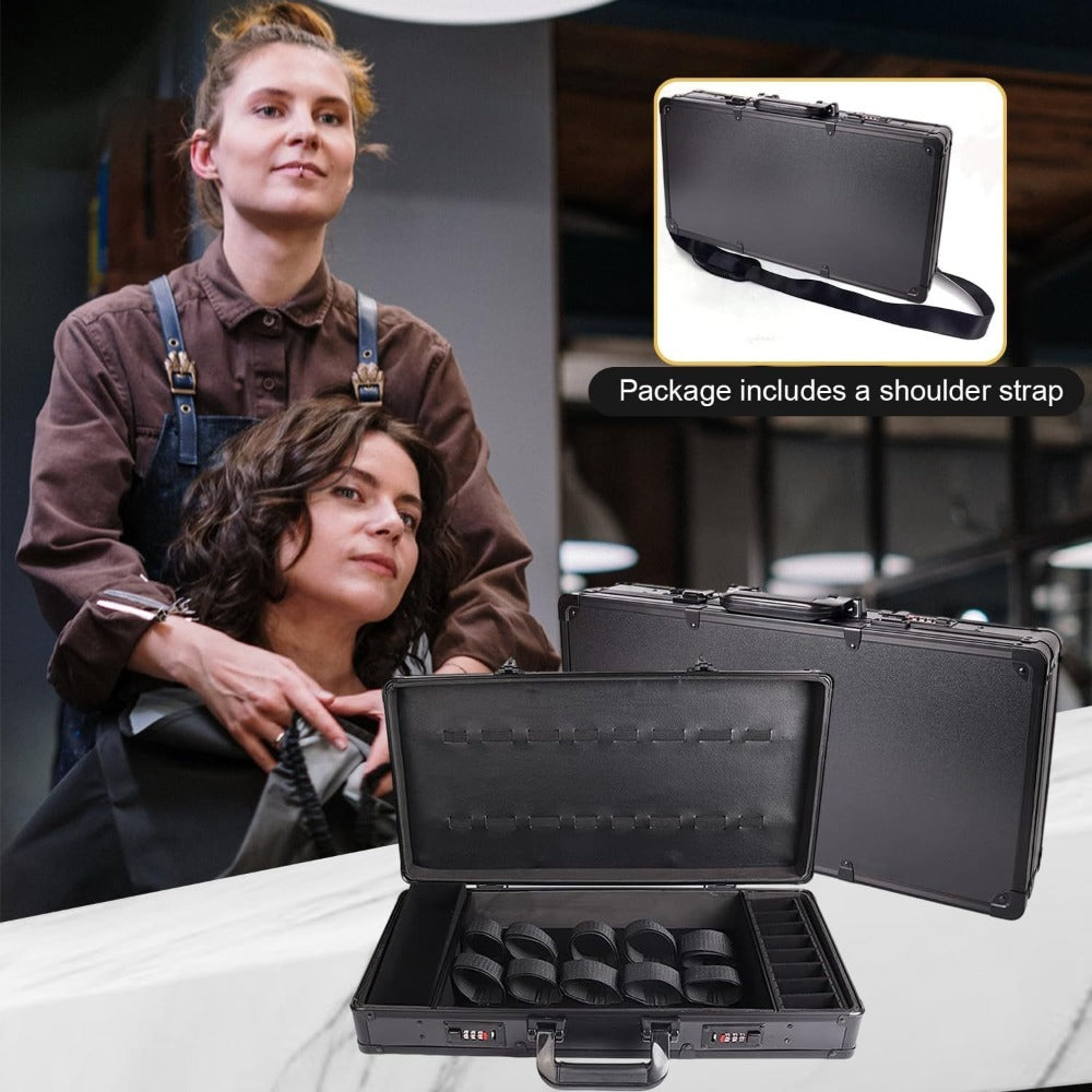 Portable Case for Barbers, Designed for Travel, Suitable for Hair Stylists And Pet Groomers, Featuring a Spacious And Durable Design with Ample Storage for Mobile Barber Stations (Golden)