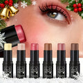 6pcs, 3 In 1 Multi-color Multifunctional Waterproof Makeup Sticks, Natural Face Multifunctional: Blush, Eyeshadow, Touch-ups, Lasting All Day, Moisturizing And Glossy, Pink And Brown Shimmering, A Must-have Gift!