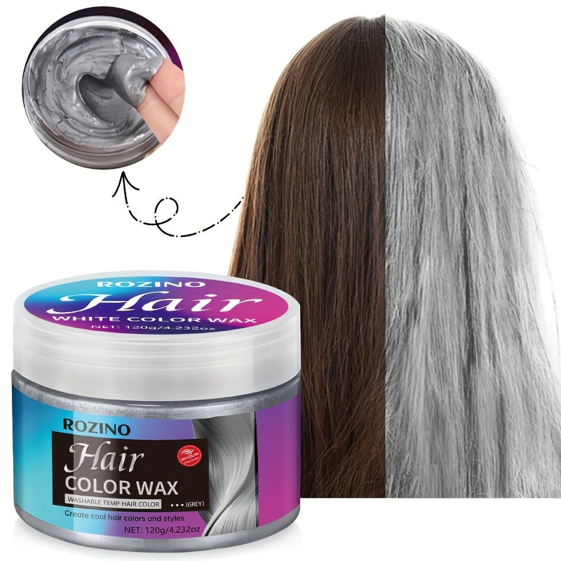 ROZINO Stylish Grey Hair 120G, Packed with Vitamins And Protein for Hair Care - Coloring, Styling, And Fixing All in One, Quickly Hides Grey Hair, Naturally Voluminous, Easily Washable, Lasting Scent for 72 Hours, with Fruity And Oceanic Fragrances