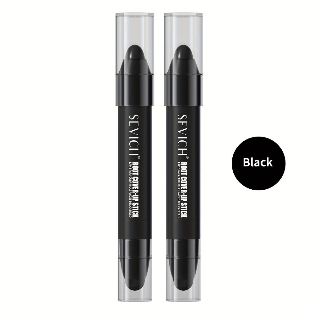 Men's Hair Dye Stick Gray Coverage — Sevich Beard & Hair Color Pen, Hypoallergenic, Sweat-Proof, Water-Resistant, Long-Lasting Formula, 2pcs Set