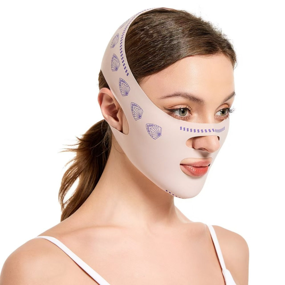 5pcs Gray Or Pink 2-Pack Combo (V-Line Face Lift Belt And Forehead Lift Belt), Refreshing Lifting Mask for Day And Night Use, Unisex Design. V-Line Mask with Nasolabial Fold Band, Facial Contouring Lifting Mask, Premium Sleep V-Line Shaping Bandage