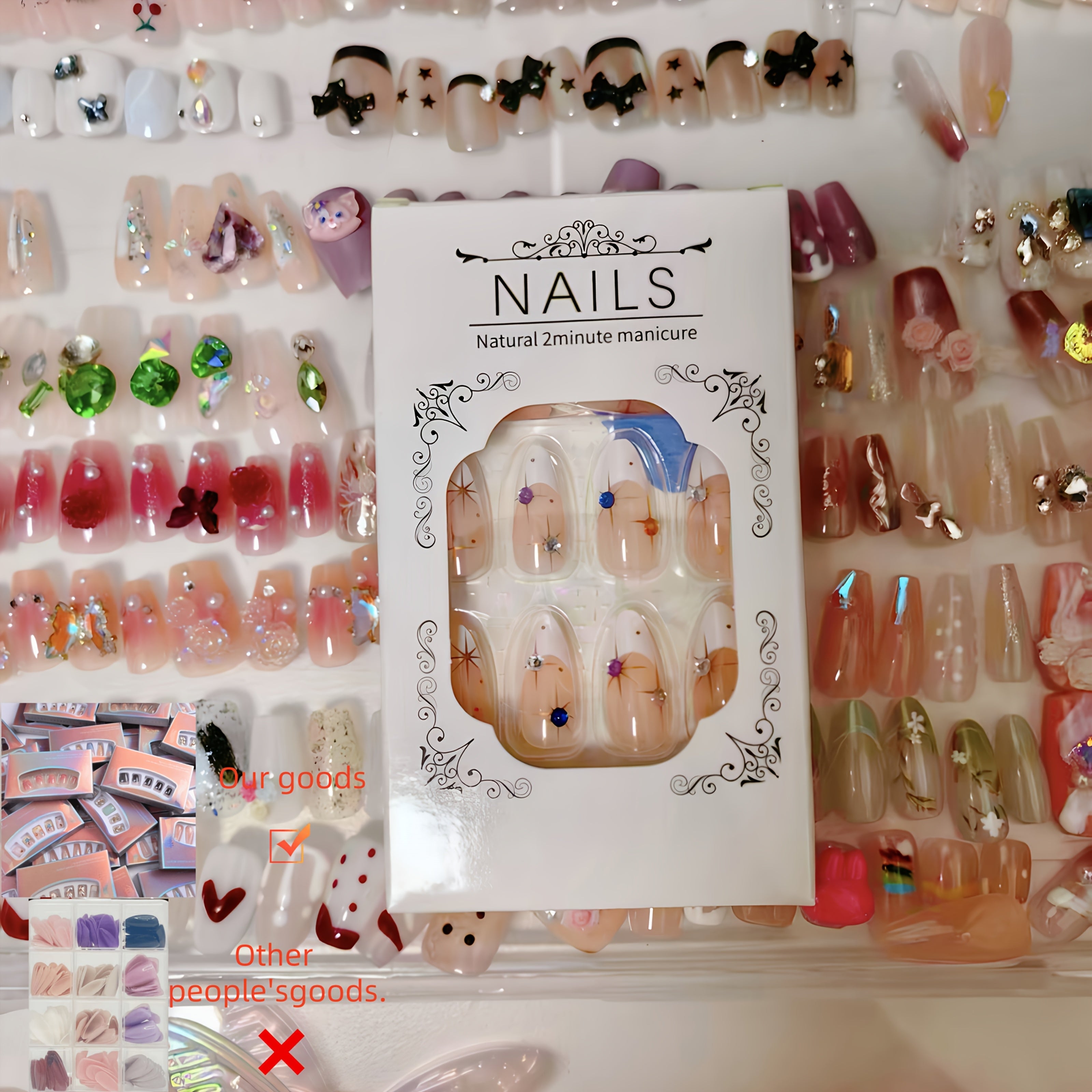 96pcs Of Press In Nails, Random Long Nails with Different Designs, Fake Nails for And - Daily Holiday Wear