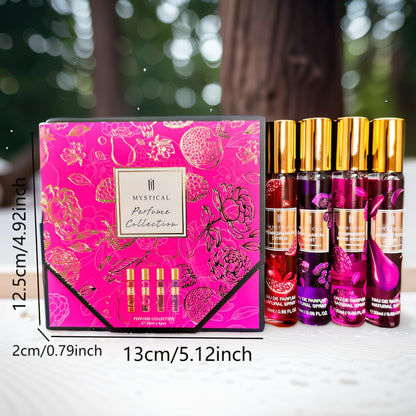 Perfume Gift Set for Women — 4 x 20ml Travel Spray | Floral & Fruity Unisex Fragrance Sampler Set for Daily Wear, Dating, Mother's Day & Birthday Gifting