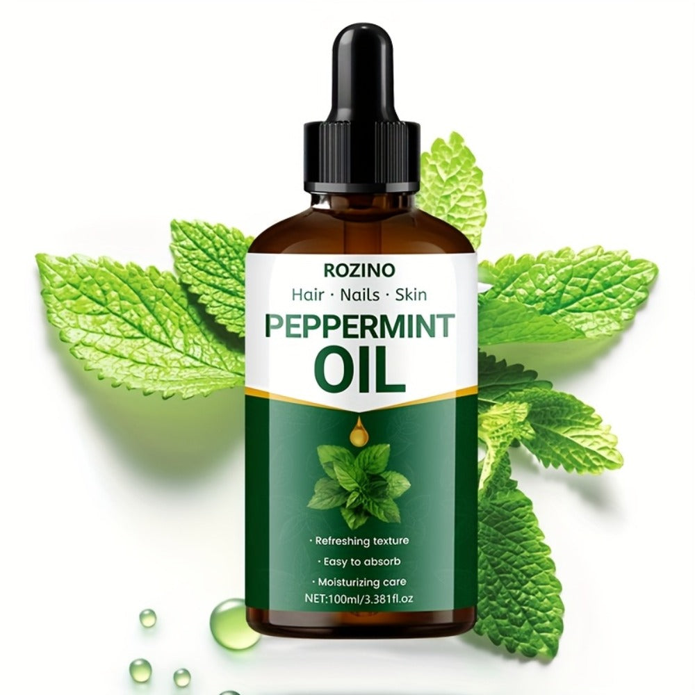 Peppermint Essential Oil: 100% Pure Plant Essential Oil, Suitable for Massage, Shower, Skin Care, Face, Body, Nail, Hair And Eyelash Care. General Use
