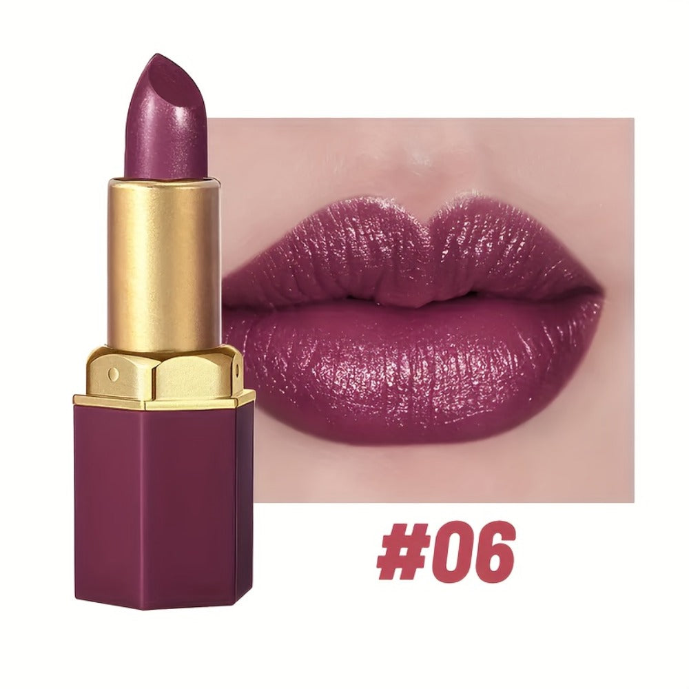 Hydrating Lipstick Set 6pcs - Moisturizing Creamy Formula, Long-Lasting Vibrant Berry & Nude Shades | Effortless Glide Lip Color for Daily Makeup | Essential Beauty Gift for Women