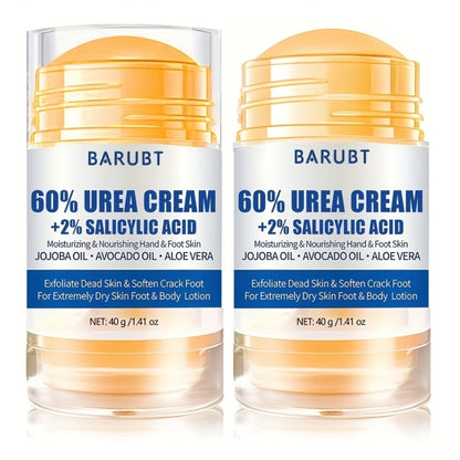 Foot Cream for Cracked Heels & Dry Skin | Salicylic Acid Urea Heel Repair Cream with Aloe Vera & Beeswax | Smooth Feet Knees Elbows Hands | Unisex 40g 2pcs