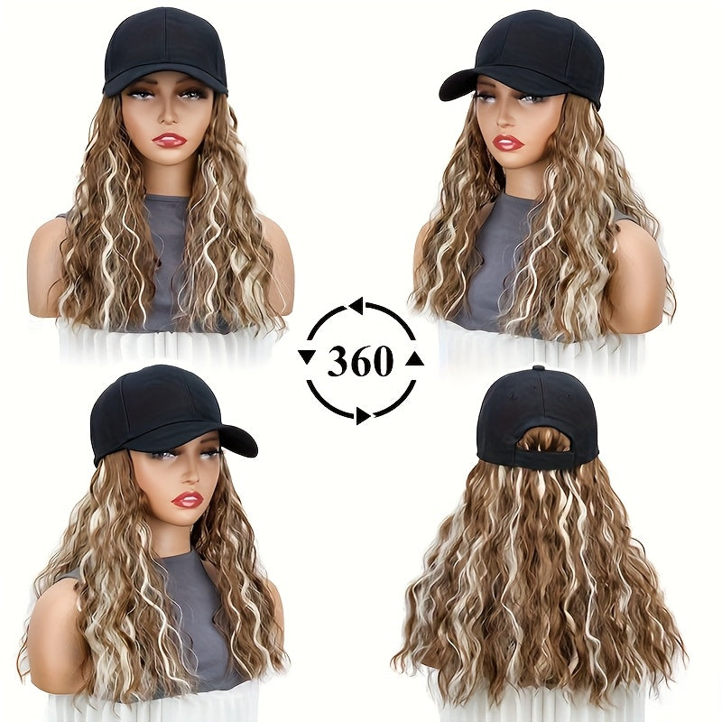 Heat-resistant Women's Black Synthetic Wig - Long Curly Wavy Hair Extensions with Adjustable Baseball Cap, Cosplay, Weddings, And Filming - Natural Volume And Elastic Net Base Ensure A Secure Hair Colors And Occasions, Cosplay Accessories