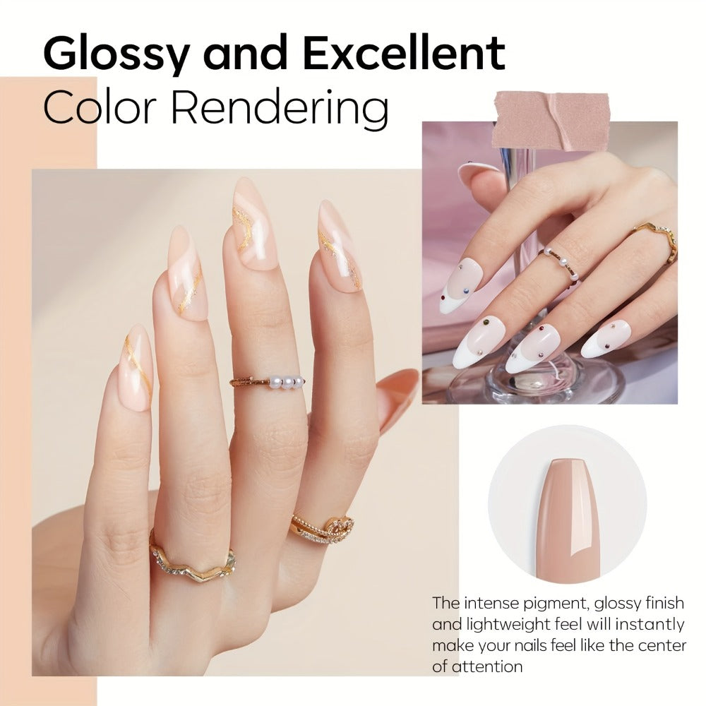 11pcs/Set Dip Powder Nail Kit Starter 4 Colors Nude Skin Tones Golden Glitter Neutral Acrylic Dipping Powder Liquid Set with Base Coat&Top Coat Activator for French Nail Art Manicure Salon Gift Set