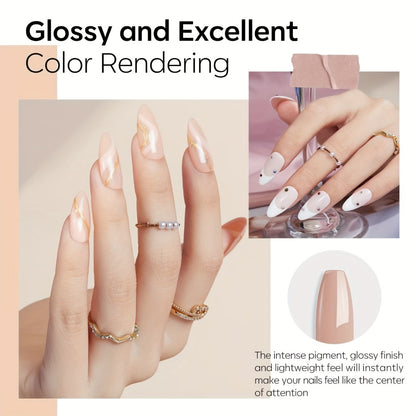 Dip Powder Nail Kit 11pcs Starter Set - 4 Colors Nude Skin Tones Golden Glitter Acrylic Dipping Powder with Base Coat Top Coat Activator French Nail Art Manicure Gift Set