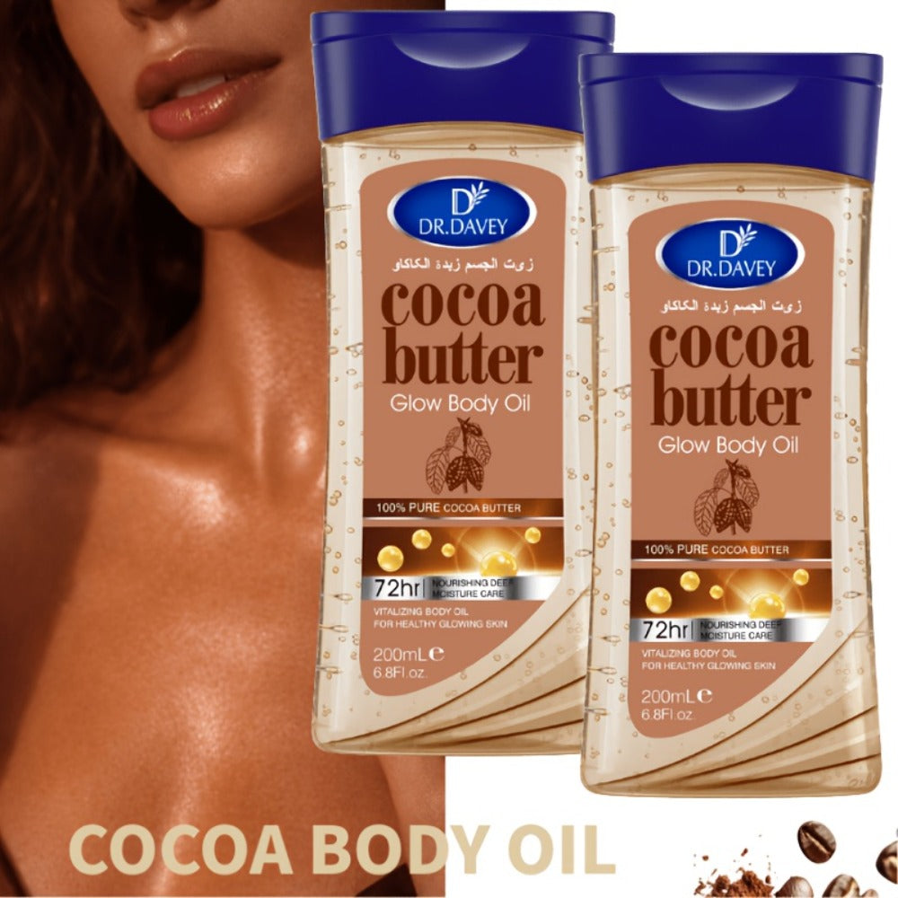 2pcs Cocoa Radiant For Glowing Skin Body Gel Oil Made With Pure Cocoa Butter, Cocoa Body Oil, Cocoa Butter Gel, Refreshing And Non-Greasy, Body Oil For Women, Skincare For Summer, Body Care, Aceite Para El Cuerpo