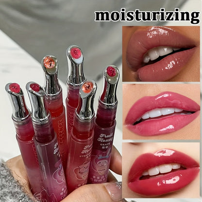 Tinted Lip Gloss Set 6pcs — Plumping Vibrant Shine, Hydrating Non-Drying Glossy Lip Balm for All Seasons, Festival Party & Holiday Gift