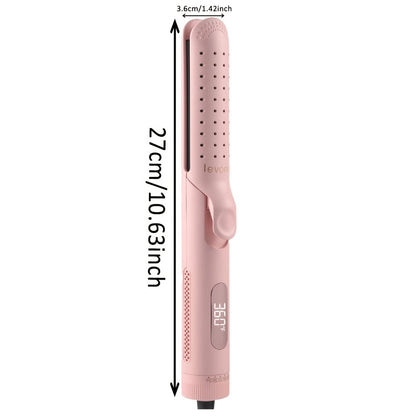 2-in-1 Curling Iron Flat Iron Hair Straightener Curler 360° Adjustable 5-Level Hot Cold Air Dual Voltage Fast Heat for Long Short Hair Black Pink