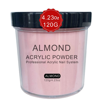 Acrylic Nail Powder 4oz - Professional Rose Peach Almond Natural Pink Formaldehyde-Free System for Nail Extensions Sculpting 3D Nail Art No Lamp Needed Nail Tech Supplies