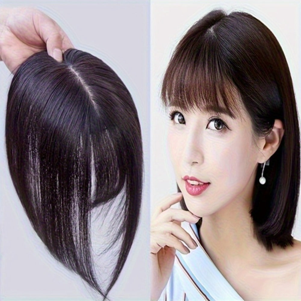 Hair Topper for Women Thinning Hair Crown Coverage with Bangs 10 Inch Lightweight Top Wig Hair Volume Increase Piece Black Dark Brown Light Brown