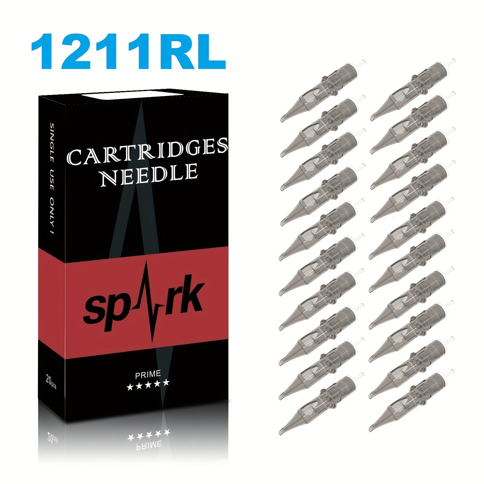 20pcs/box SPARK Tattoo Disposable Cartridge Needles, 12 Series Tattoo Needle For Tattoo Artists And Beginners Type: RS/RL/M1/CM