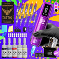 Neebol Tattoo Machine Kit Complete Set, Cordless Tattoo Pen with Screen Display, 6-8 Hours Battery, Wireless Rotary Tattoo Gun Set, 10/20 Tattoo Cartridge Needles, 7 Tattoo Inks, Full Tattoo Supplies for Beginners And Artists, Body Art Makeup Gift