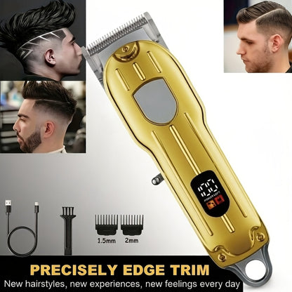 Professional Hair Clipper for Men - Cordless USB Rechargeable Electric Trimmer with Guide Comb, Ergonomic Design for Home Haircut & Shaving, Gift for Men