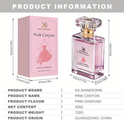 Perfume for Women Pink Canyon 1oz Eau de Parfum Floral Fruity Fragrance Pomegranate Peony Amber Long Lasting Travel Size Date Night Gift for Her