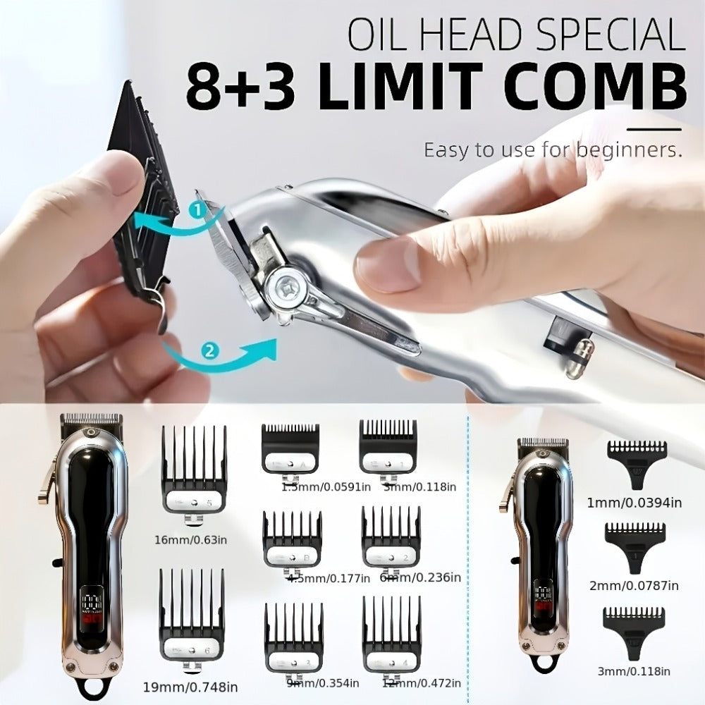 Professional Electric Hair Clipper Set, Home Hair Cutting Tool, Stylish Trimmer, Barber-Grade Hair Clipper, Long-Lasting Battery, Beauty Set Suitable for Home And Travel, Father's Day, Birthday, And Christmas Gift, Barber Trimmer.